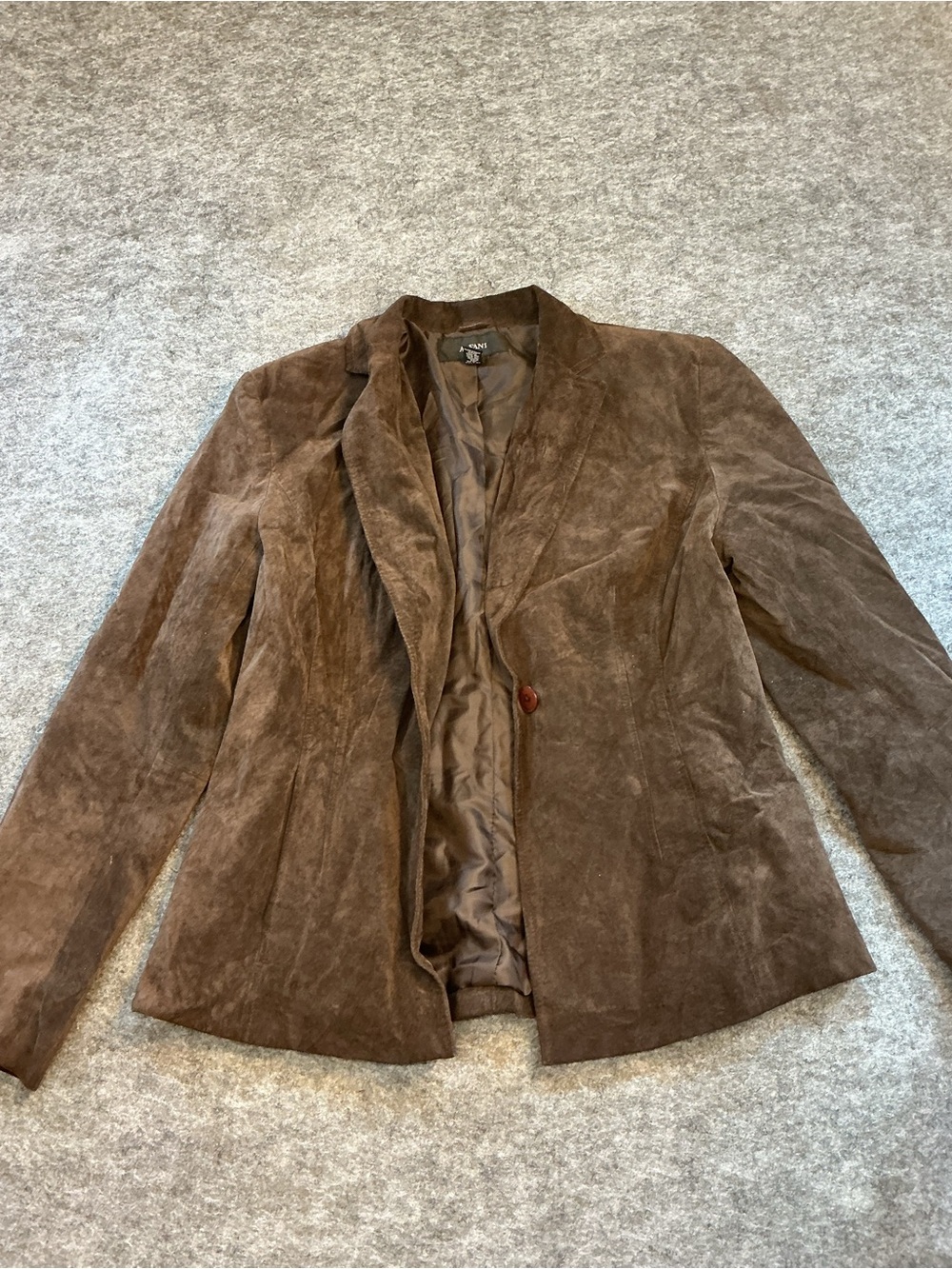 Alfani Brown Suede Blazer Jacket Size L